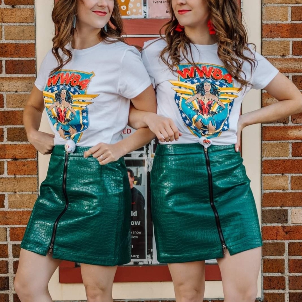 Modcloth crocodile rock faux leather mini skirt teal